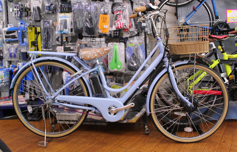 ブリヂストン製の電動自転車<br>カジュナeのカームブルーが入荷いたしました。
