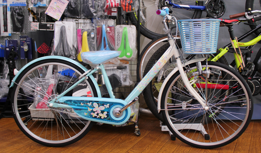 ブリジストン製の女の子用自転車<br>エコパルのブルーが入荷いたしました。